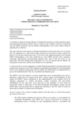 Opening remarks by Lamberto Zannier OSCE Secretary General