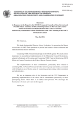 Statement by the Delegation of Armenia in response to the report by the Secretary General on OSCE activities to prevent and counter violent extremism and radicalization that lead to terrorism