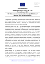 Statement by the Dutch EU Presidency in response to the address by the Minister for Foreign Affairs of Georgia, H.E. Mikheil Janelidze