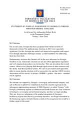 Statement by the Delegation of Norway in response to the address by the Minister for Foreign Affairs of Georgia, H.E. Mikheil Janelidze