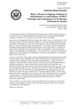 Statement by the Delegation of the United States of America in response to the statement by the Delegation of the Russian Federation on the situation in Ukraine and the need to implement the Minsk agreements