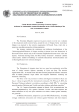 Statement by the Delegation of Armenia on the recent attacks by foreign terrorist fighters