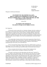 Statement by the Delegation of the Russian Federation on the recent attacks by foreign terrorist fighters