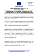 Déclaration de l’UE en réponse au chef du Centre de l’OSCE à Bichkek et au Directeur de l’Académie de Bichkek