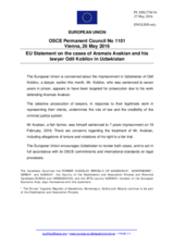 Statement by the Dutch EU Presidency on the cases of Mr. A. Avakian and his lawyer Mr. O. Kobilov in Uzbekistan