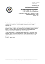 Statement by the Delegation of the United States of America on the cases of Mr. A. Avakian and his lawyer Mr. O. Kobilov in Uzbekistan