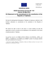 Statement by the Dutch EU Presidency on the referendum on amendments to the Constitution of Tajikistan