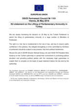 Statement by the Dutch EU Presidency on the lifting of parliamentary immunity in Turkey