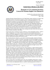 Statement by the Delegation of the United States of America in response to the address by the United Nations Assistant Secretary-General for Human Rights, Mr. Ivan Šimonović