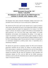Statement by the Slovak EU Presidency in response to the report by the OSCE Project Co-ordinator in Ukraine, Ambassador Vaidotas Verba
