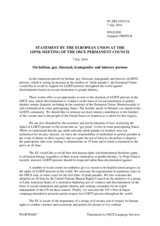 Statement by the Slovak EU Presidency on the lesbian, gay, bisexual, transsexual and intersex (LGBTI) people