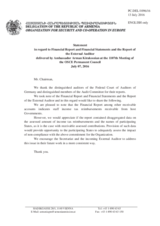 Statement by the Delegation of Armenia in response to the Financial Report and Financial Statements for the Year Ended 31 December 2015 and the Report of the External Auditor and to the Annual Report of the Audit Committee