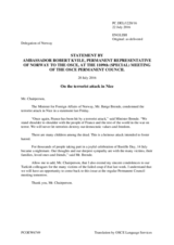 Statement by the Delegation of Norway on the terrorist attack in Nice on 14 July