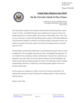Statement by the Delegation of the United States of America on the terrorist attack in Nice on 14 July