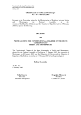 Decision on Promulgating the Constitutional Charter of the State Community of Serbia and Montenegro