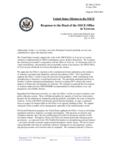 Statement by the Delegation of the United States of America in response to the report by the Head of the OSCE Office in Yerevan, Ambassador Argo Avakov