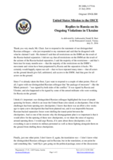 Statement by the Delegation of the United States of America in response to the statement by the Delegation of the Russian Federation on the situation in Ukraine and the need to implement the Minsk agreements