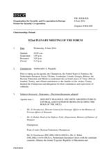 Journal of the 822nd Plenary Meeting of the Forum for Security Co-operation