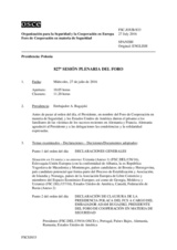 Diario de la 827ª Sesión plenaria del Foro de Cooperación en materia de Seguridad  