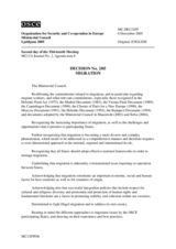 Ljubljana Ministerial Decision No. 2 on migration