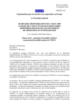 Statement by the OSCE Secretary General on "The role of the OSCE and its Mediterranean partners in the policies of migration and integration"