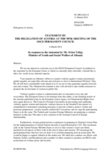 Statement by the Delegation of Austria in response to the address by the Minister of Youth and Social Welfare of Albania, H.E. Erion Veliaj 