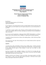 RFoM speech at Human Dimension Implementation Meeting 2016