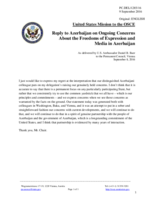 Statement by the Delegation of the United States of America in response to the statement by the Delegation of Azerbaijan