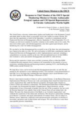 Statement by the Delegation of the United States of America in response to the update by Ambassador Martin Sajdik and by Ambassador Ertugrul Apakan