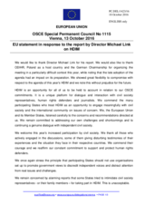 Statement by the Slovak EU Presidency in response to the report by the Director of the Office for Democratic Institutions and Human Rights (ODIHR), Mr. Michael Georg Link, on the Human Dimension Implementation Meeting
