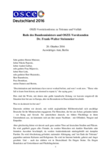 Rede des Bundesministers und OSZE-Vorsitzenden  Dr. Frank-Walter Steinmeier