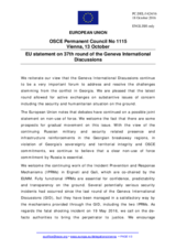 Statement by the Slovak EU Presidency on the 37th round of the Geneva International Discussions, held on 4 and 5 October 2016