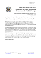 Statement by the Delegation of the United States of America on the 37th round of the Geneva International Discussions, held on 4 and 5 October 2016
