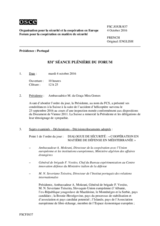 Journal de la 831ème séance plénière du Forum