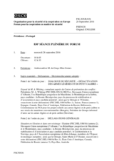 Journal de la 830ème séance plénière du Forum