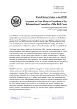 Statement by the Delegation of the United States of America in response to the address by the President of the International Committee of the Red Cross, H.E. Peter Maurer