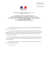 Intervention de Mme Véronique Roger-Lacan, Ambassadrice, Représentante permanente de la France à l’OSCE à l’occasion de la visite à l’OSCE du ministre albanais des Affaires étrangères l’Ambassadeur Ditmir Bushati
