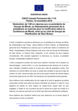 Déclaration de l’UE en réponse aux co-présidents du Groupe de Minsk, au Représentant personnel de la présidence en exercice pour le conflit dont relève la Conférence de Minsk, ainsi qu’au chef de Groupe de Planification de Haut Niveau