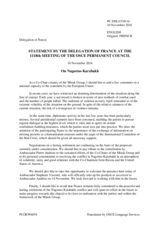 Statement by the Delegation of France in response to the address by Ambassador Andrzej Kasprzyk, by the Co-Chairmen of the Minsk Group and by Colonel Hans Lampalzer