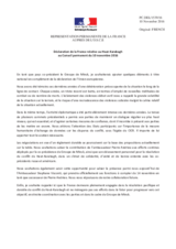 Déclaration de la France relative au Haut-Karabagh