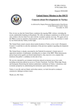 Statement by the Delegation of the United States of America on the human rights situation in Turkey