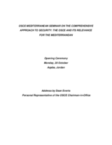 Address by Daan Everts, Personal Representative of the CiO, opening ceremony at the 2003 OSCE Mediterranean Seminar