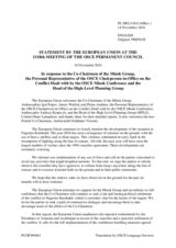 Statement by the Slovak EU Presidency in response to the address by Ambassador Andrzej Kasprzyk, by the Co-Chairmen of the Minsk Group and by Colonel Hans Lampalzer