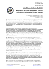 Statement by the Delegation of the United States of America in response to the report by the Head of the OSCE Mission to Moldova, Ambassador Michael Scanlan
