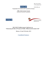  Consolidated Summary of the 2013 OSCE Mediterranean Conference