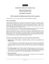 Background paper on OSCE relations with Mediterranean Partners for Co-operation