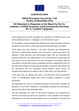 Statement by the Slovak EU Presidency in response to the report by the Co-ordinator of OSCE Economic and Environmental Activities, Dr. Halil Yurdakul Yigitgüden
