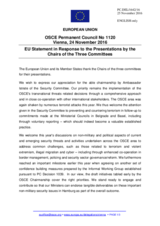 Statement by the Slovak EU Presidency in response to the presentations by the Chairpersons of the Security Committee; the Economic and Environmental Committee; and the Human Dimension Committee