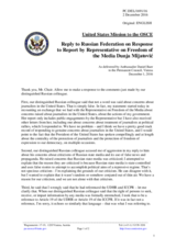 Statement by the Delegation of the United States of America in response to the statement by the Delegation of the Russian Federation