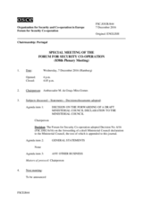 Journal of the 838th Special Plenary Meeting of the Forum for Security Co-operation